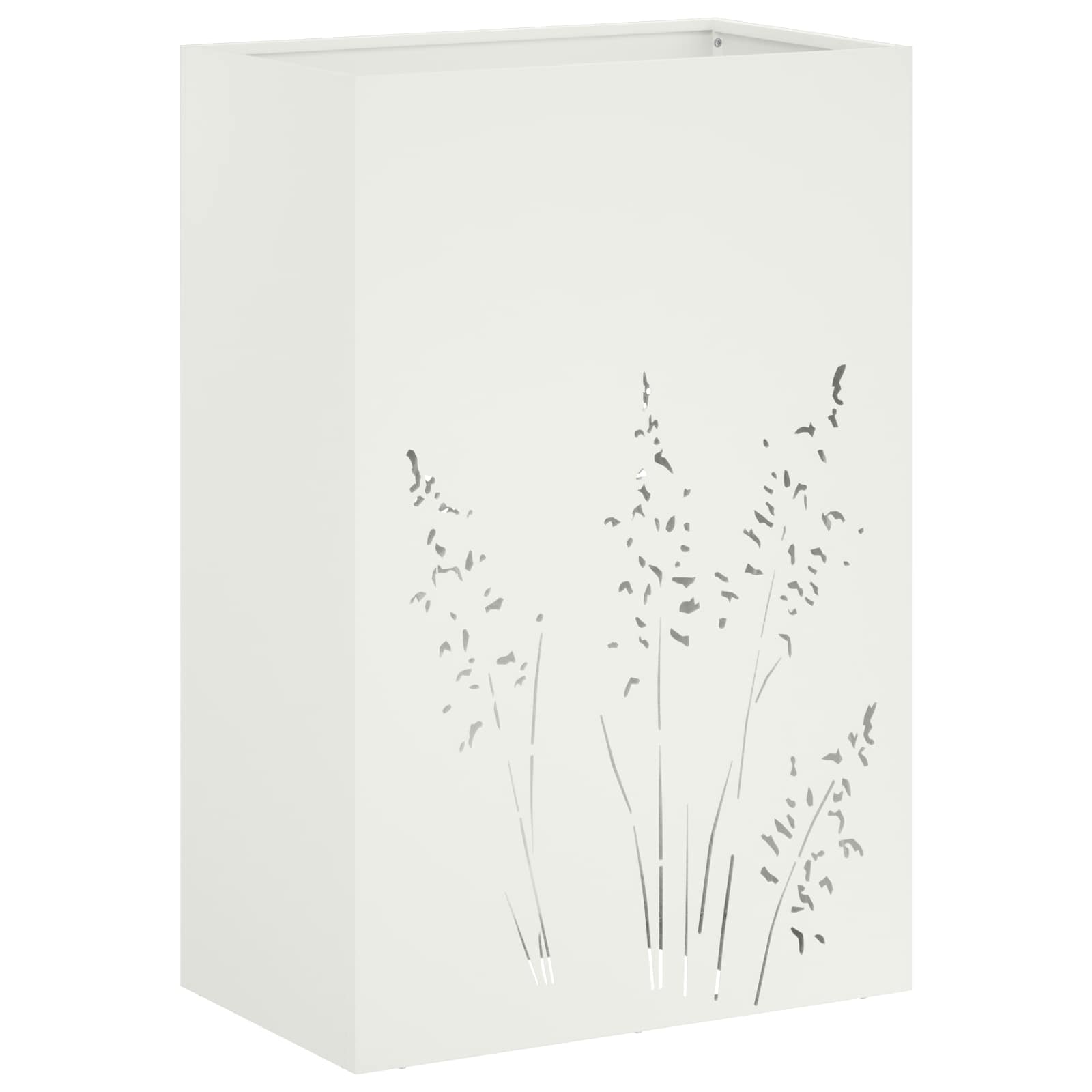 Donica Ogrodowa Stalowa 50x30x75 cm Biała na Taras na Balkon