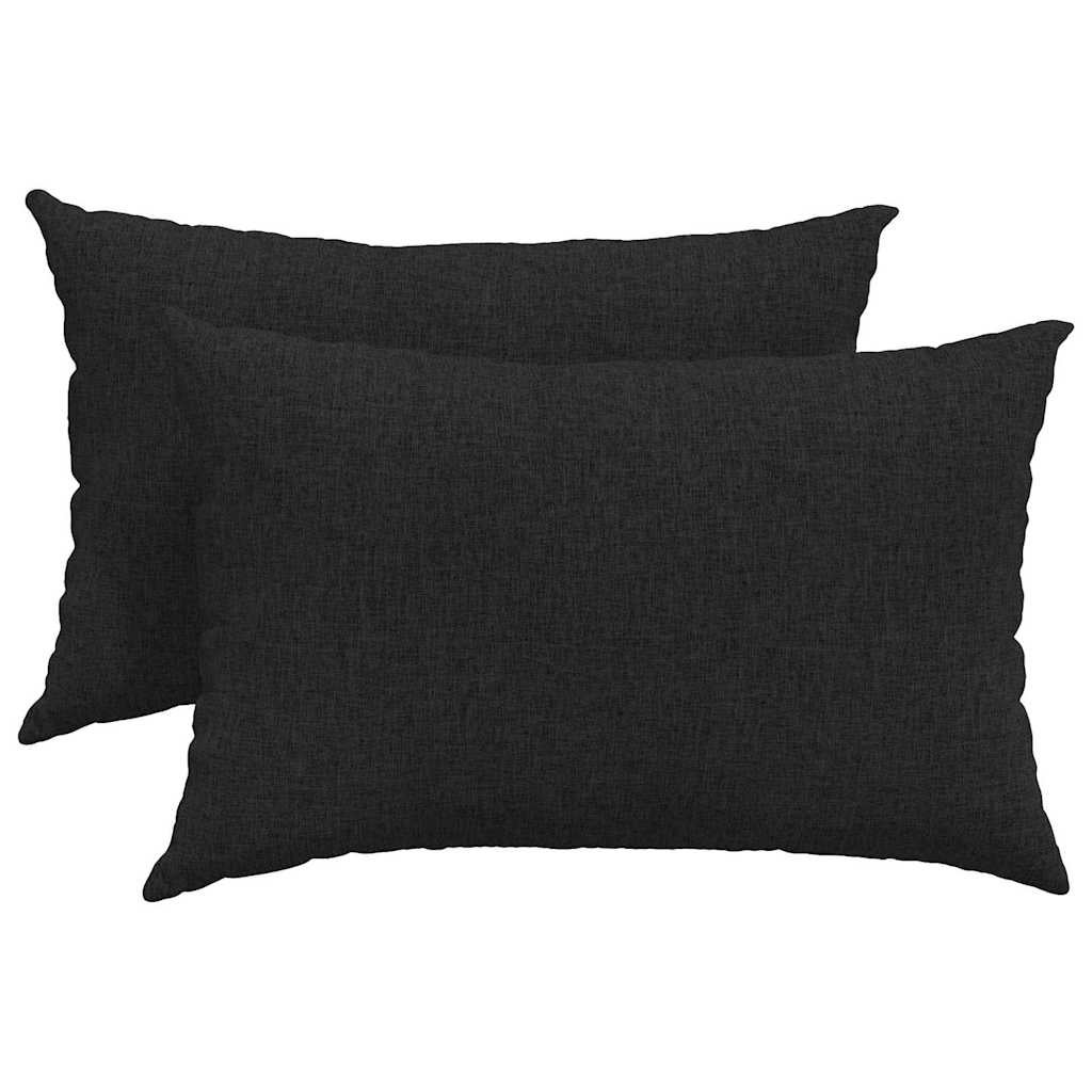 Poduszki na sofę 2 pcs tkanina Czarny 60 x 40 cm