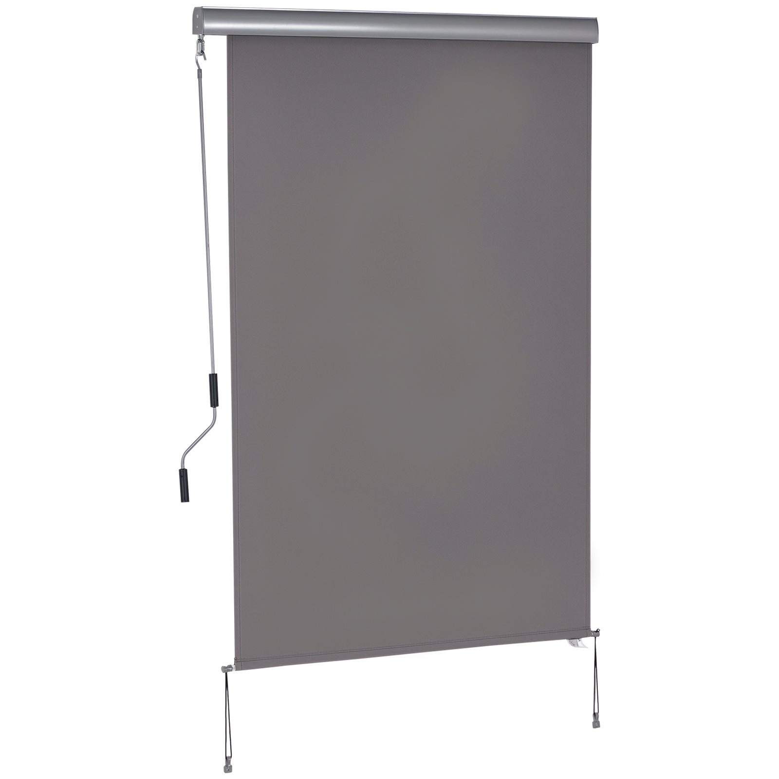 Żaluzja pionowa balkonowa, osłona przeciwwiatrowa, 200x120cm, szary, aluminium
