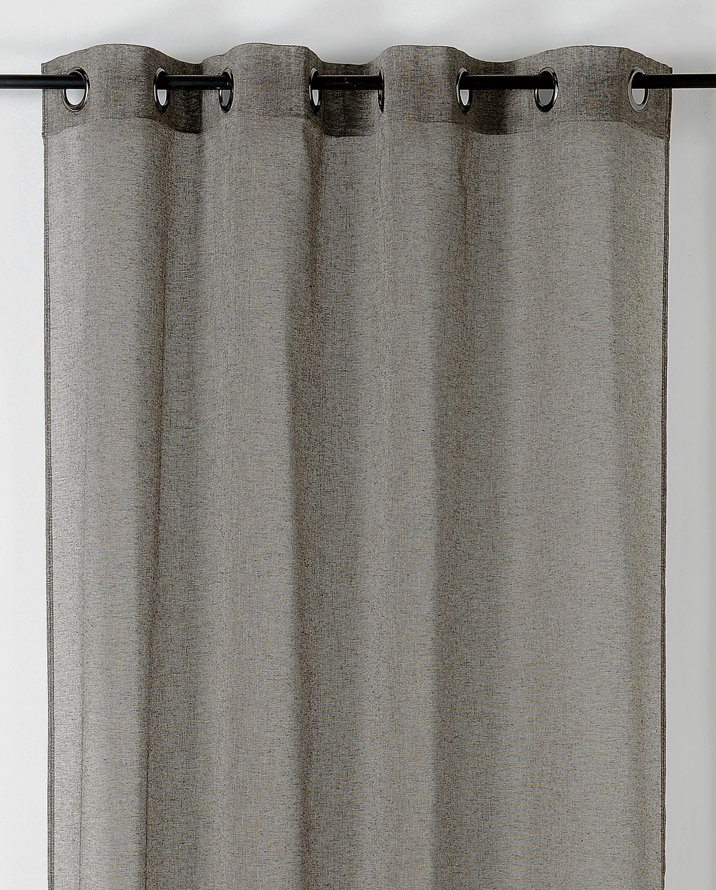 Półprzezroczysta firana, Chambray bawełna, czarna, wys. 240 x szer. 145 cm