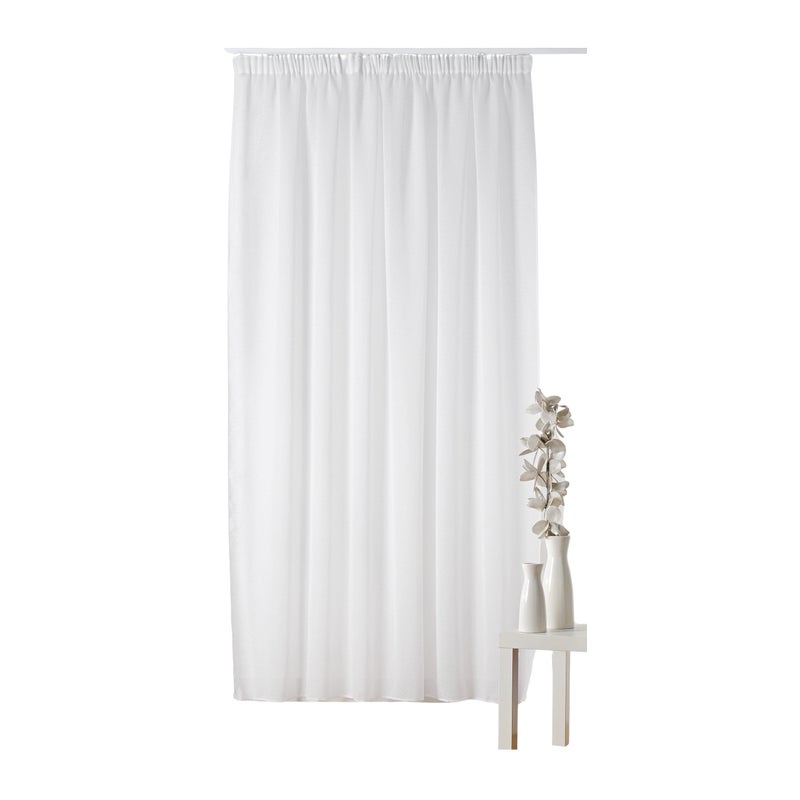 Półprzezroczysta firana, Kaolin, biała, wys. 260 x szer. 240 cm