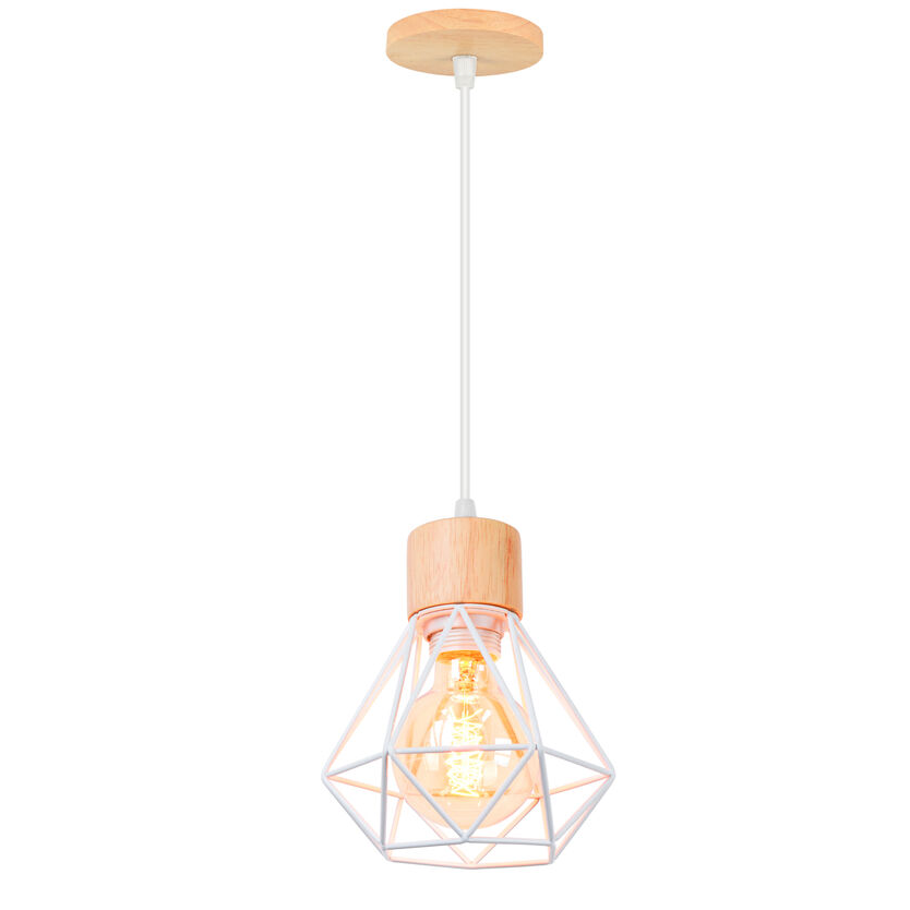 Lampa wisząca w stylu industrialnym, plafon metalowy w kształcie klatki, lampa wisząca w stylu vintage, regulowana długość przewodu (bez żarówki)
