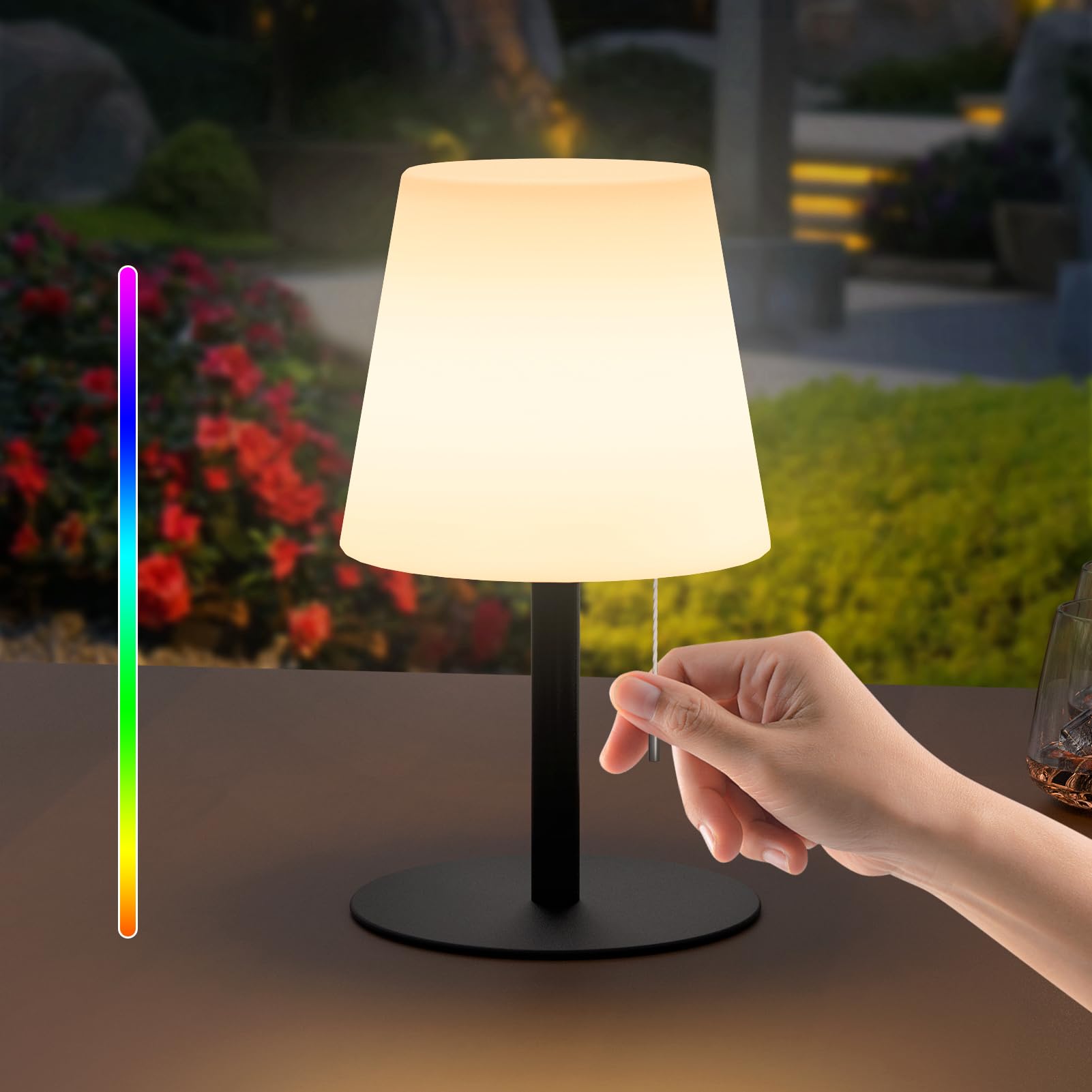 Wodoodporna lampka nocna LED RVB do użytku zewnętrznego ładowana przez USB Idealna na tarasy do restauracji i na kemping Świetny pomysł na prezent