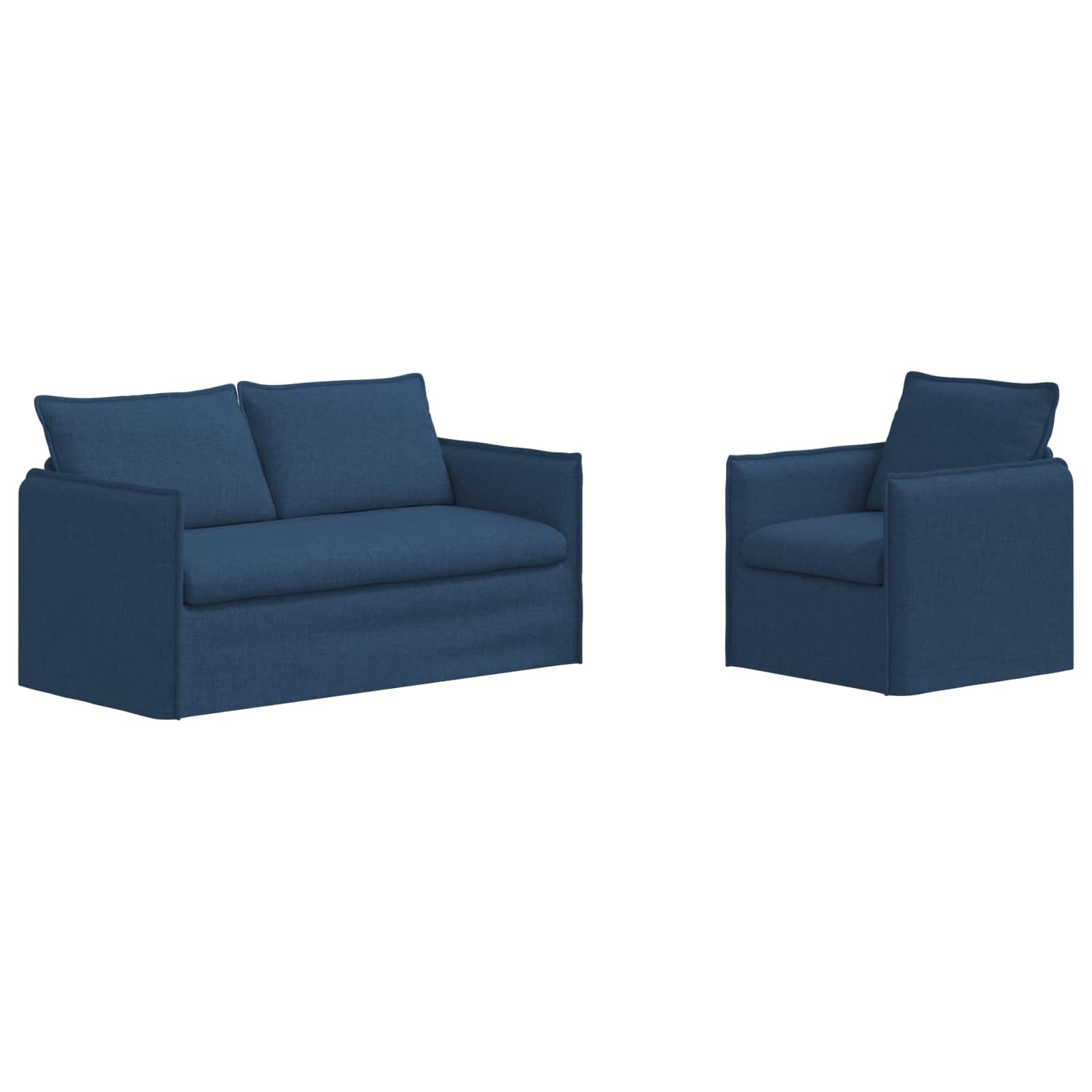 Zestaw Sof 2 pcs niebieski 156 x 82 x 85 cm tkanina