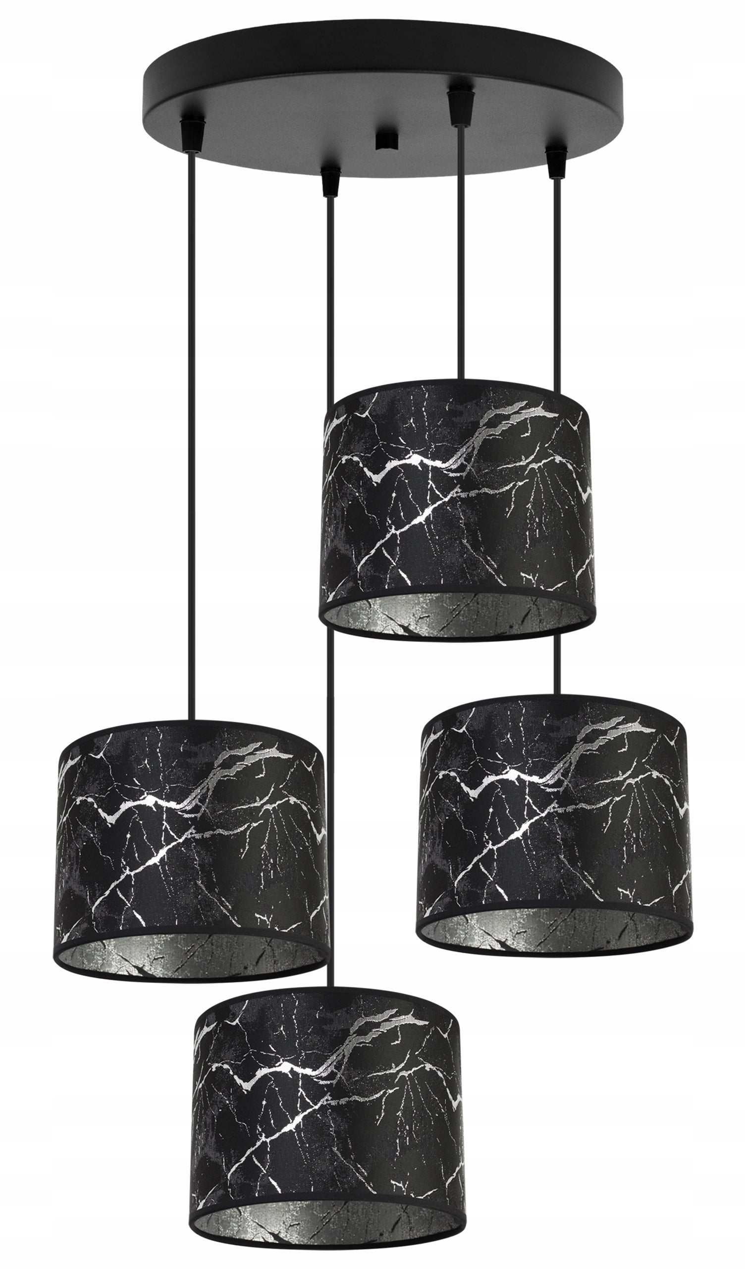 Lampa sufitowa wisząca okrągła Light Home LH Werona 4x E27 60W czarny/srebny