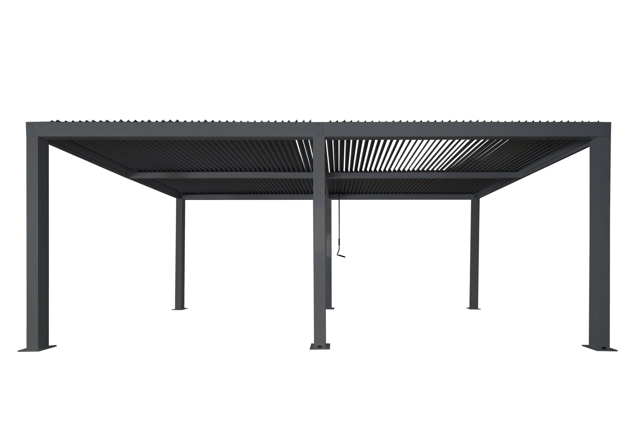 Wiata garażowa HWC-L46, zadaszenie garażowe, konstrukcja aluminiowa 11 cm, rynna przeciwdeszczowa odporna na burzę, 3 x 6 m ~ antracyt