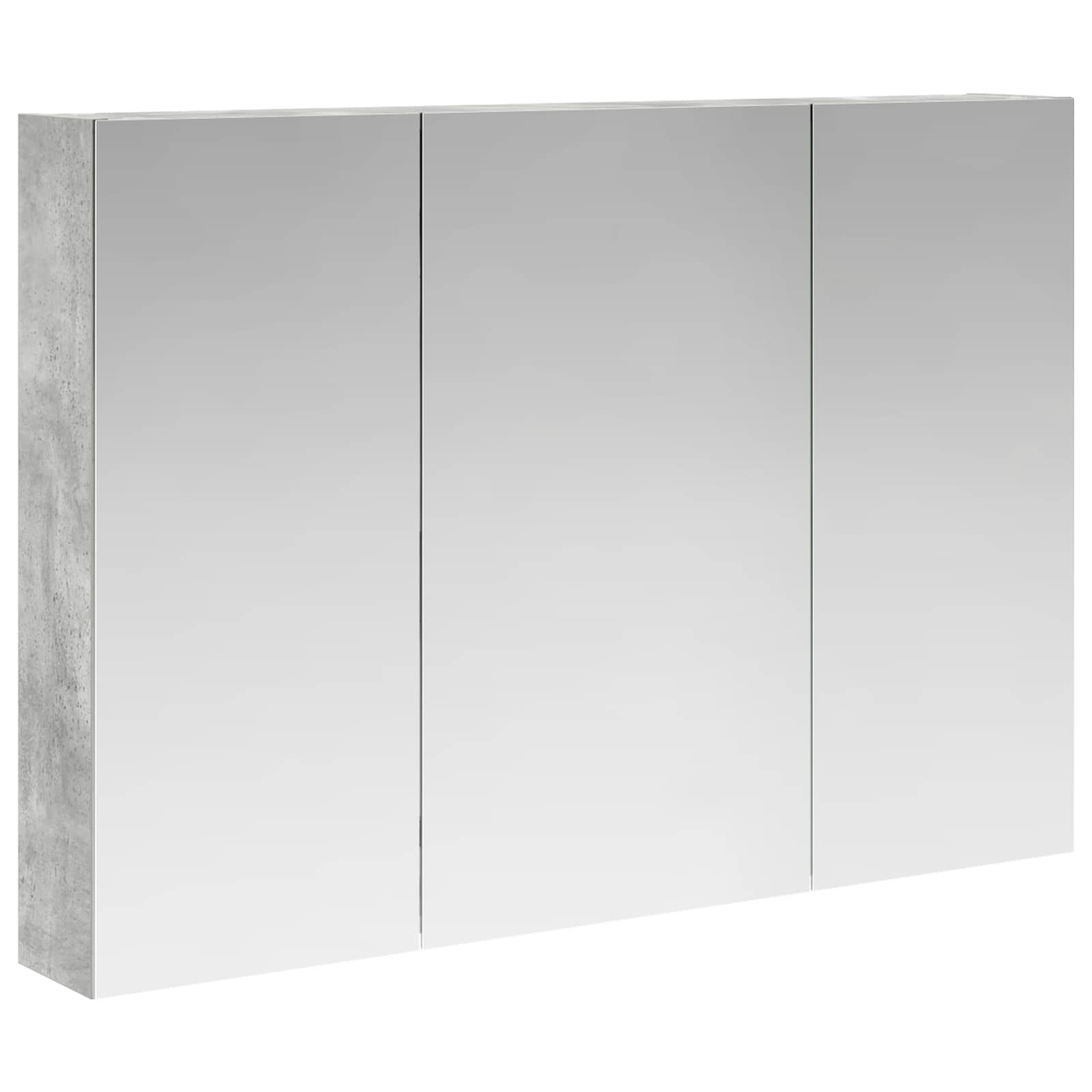 Szafka z lustrem do łazienki Betonowy szary 100 x 14,5 x 70 cm
