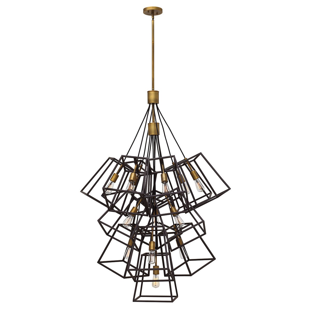 Suspension Fulton, bronze, 13 éclairages