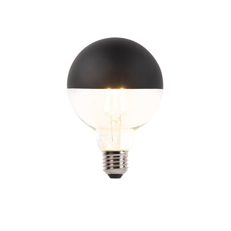 Żarówka LED E27 z możliwością ściemniania, żarnikowa, reflektor lustrzany G95, czarna, 550lm, 2700K