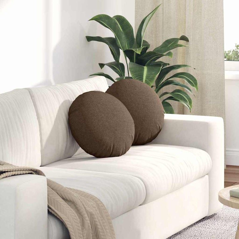 Poduszki na siedziska 2 pcs Brązowy Ø40 x 13 cm tkanina vidaXL