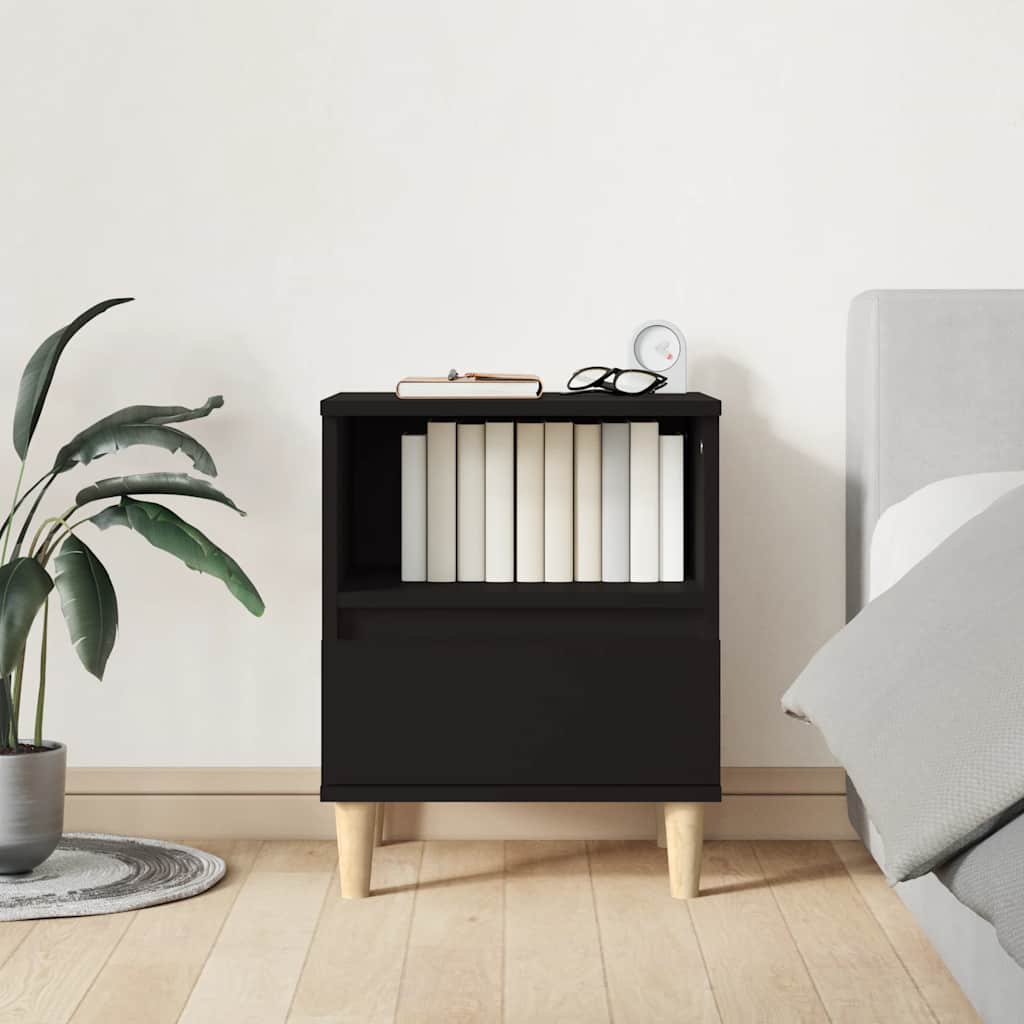 Szafka nocna, czarny, 40x35x50 cm vidaXL