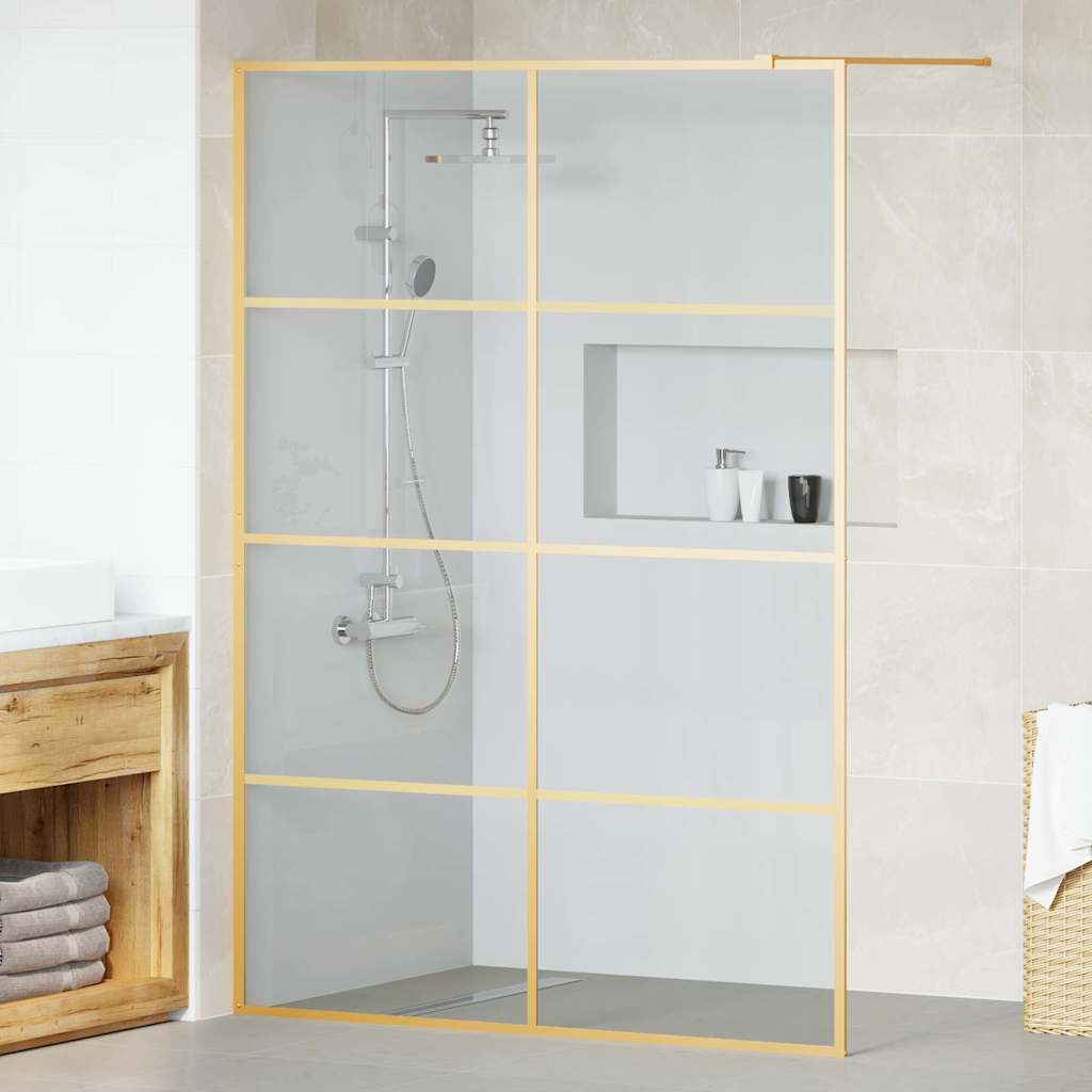 Ściana prysznicowa typu walk-in złoty 140 x 195 cm vidaXL