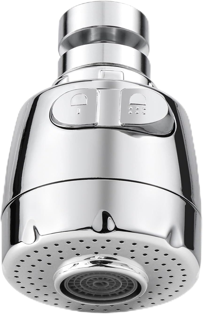 Srebrny, obrotowy perlator do kranu 360°, dysza do kranu kuchennego, zlew z regulowaną głowicą filtra, 2 tryby, perlator do kranu, atomizer do kranu,