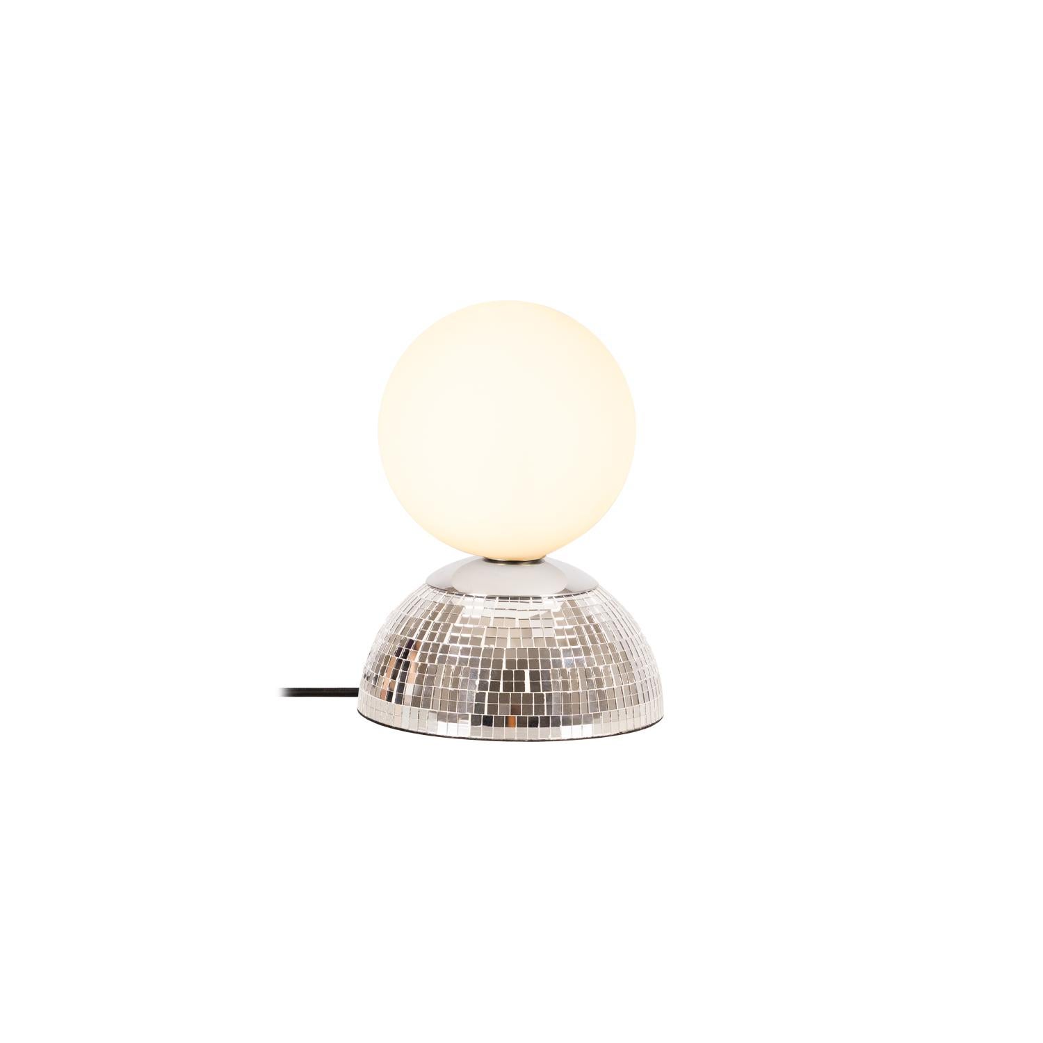 Lampa stołowa GLITZER 1xG9x5W szkło srebrno-biała wym:18,4x14x14cm IP20 Lucide