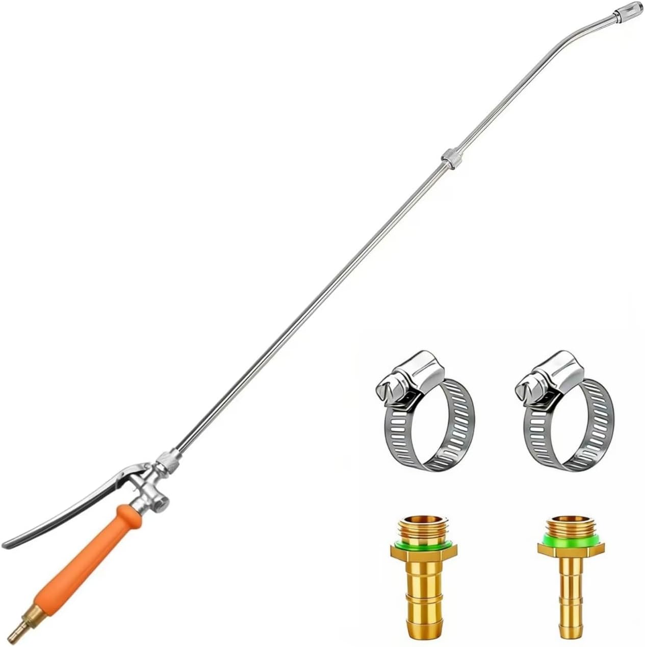 29-calowy regulowany metalowy pistolet do podlewania z 2 dyszami, odpowiedni do podlewania ogrodu