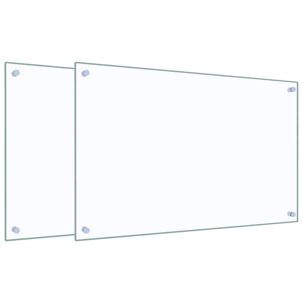 2x Panele Ochronne ze Szkła Hartowanego 80x50 cm Przezroczyste do Kuchni
