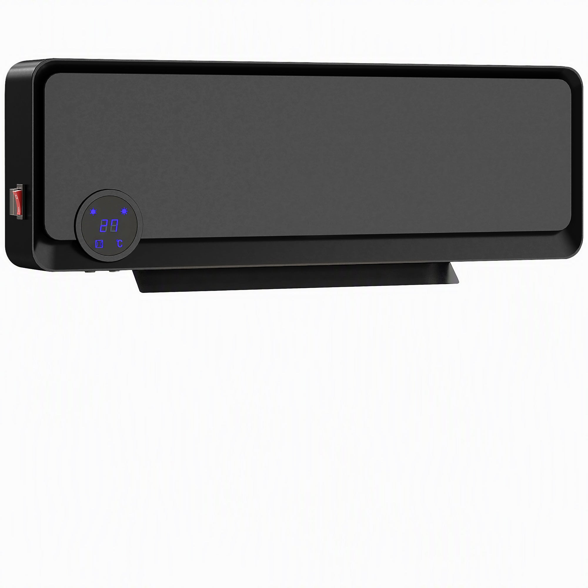 Elektryczny grzejnik ścienny z 3 trybami i 12-godzinnym timerem, z PP i PA, 56 x 18,5 x 11,7 cm, czarny