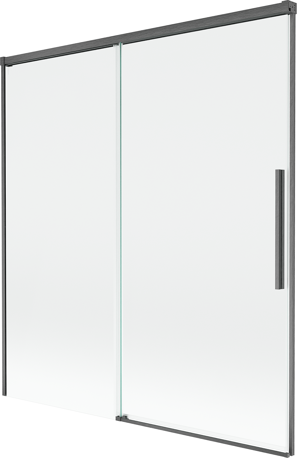 Mexen Rox parawan nawannowy 2-skrzydłowy rozsuwany 150 x 150 cm, transparent, gun gray szczotkowany - 8C9-150-001-66-00