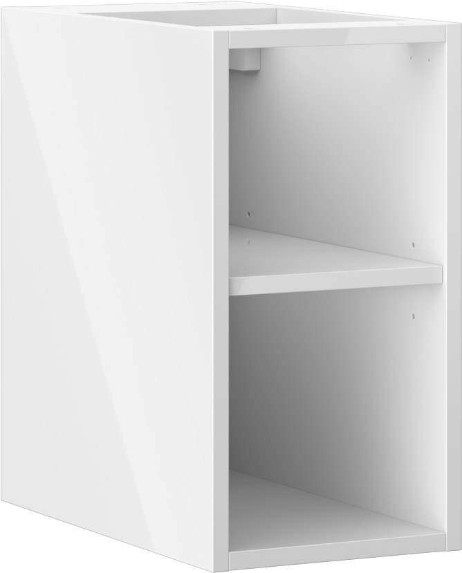 Mexen Box-A szafka otwarta z półką 25 cm, biała połysk - 91AX2-0250-470-0-00