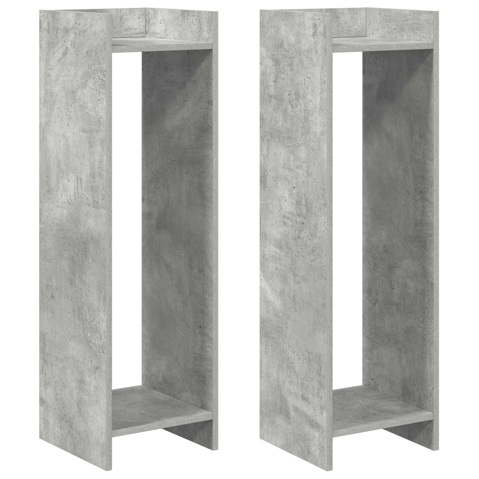 2x Stojak na Rośliny 100 cm Szarość Betonu 30x30x100 cm