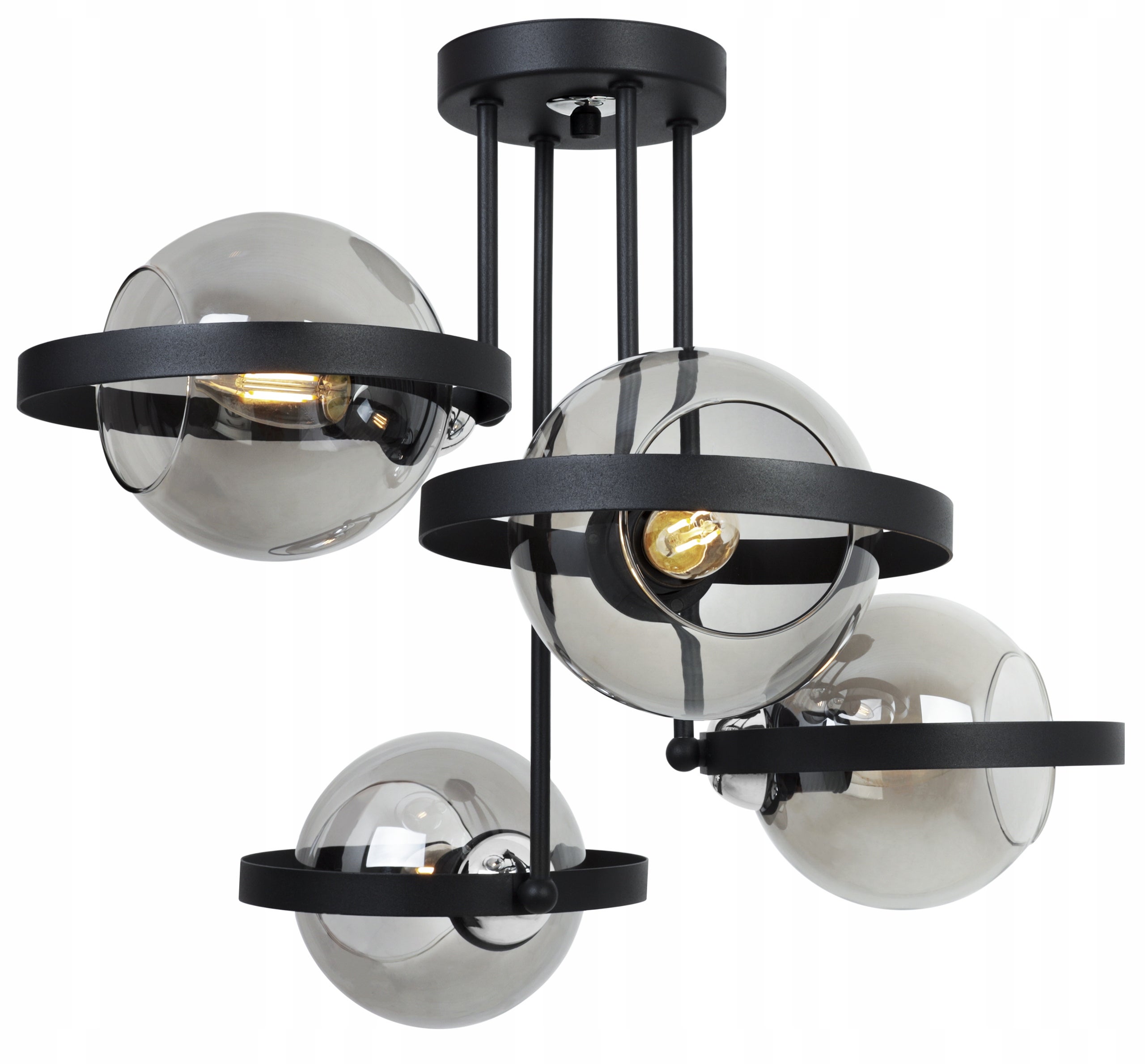 Lampa sufitowa wisząca Light Home LH Ring Haga 4x E27 abażur kule grafitowe nowoczesna