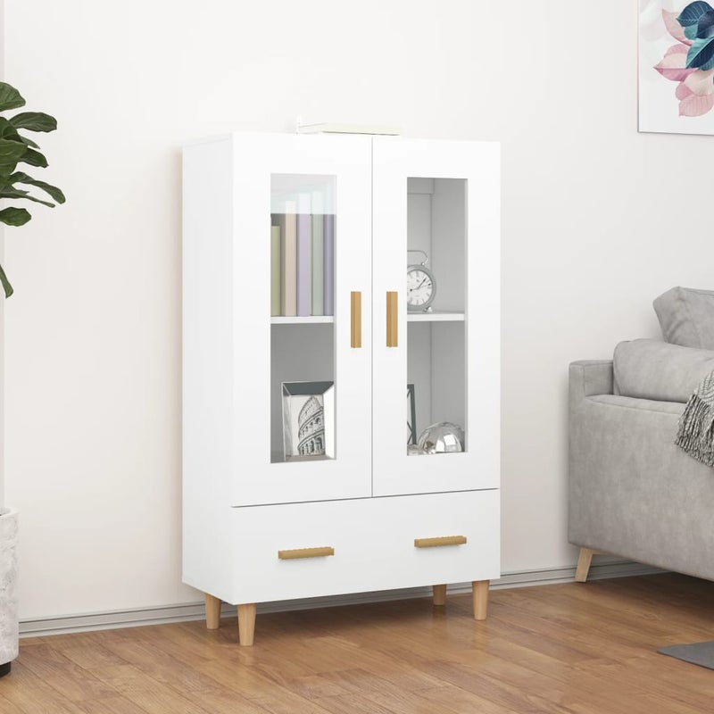 vidaXL Wysoka szafka, biała, 70x31x115 cm, materiał drewnopochodny
