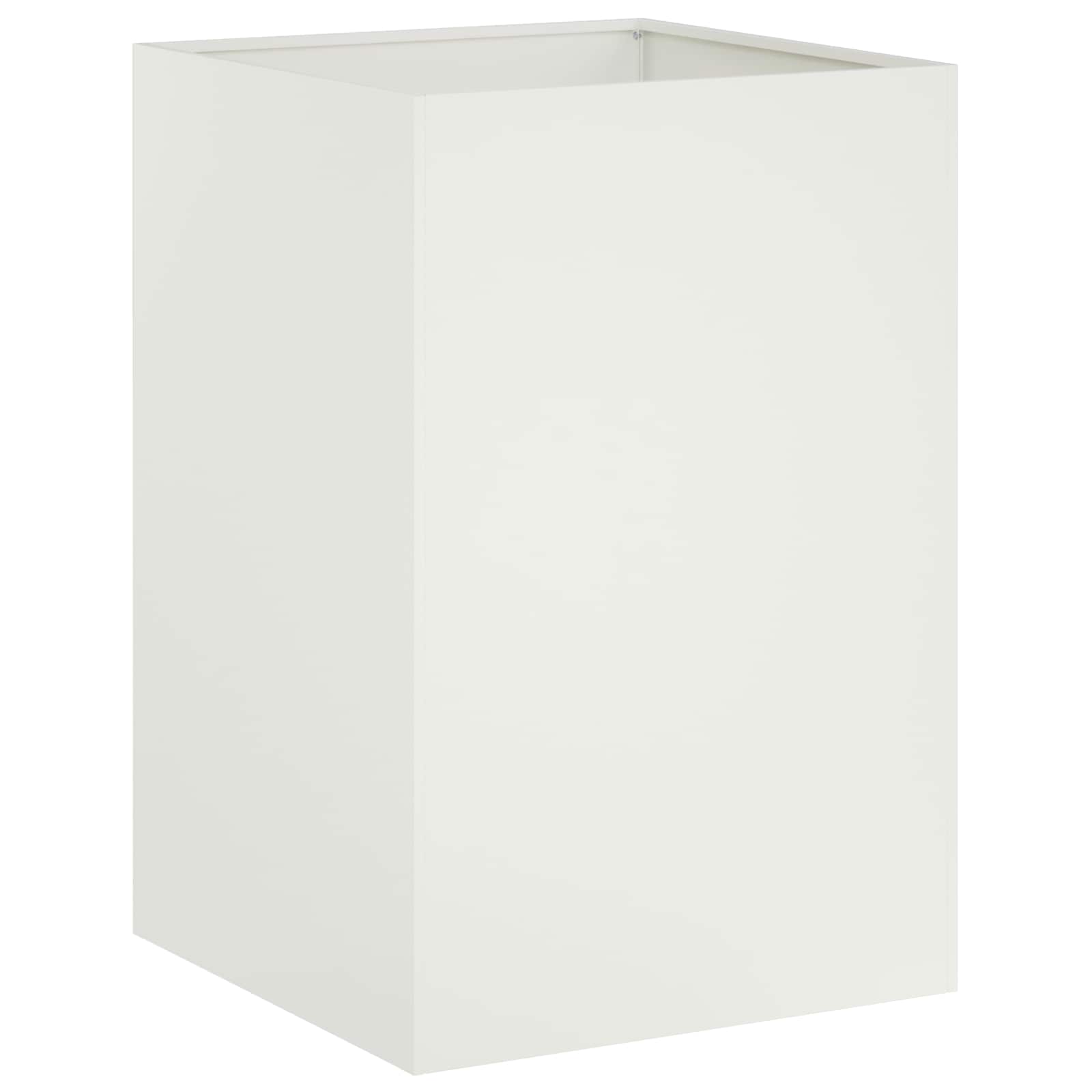 Donica Ogrodowa Stalowa 50x50x75 cm Biała na Taras na Balkon na Kwiaty