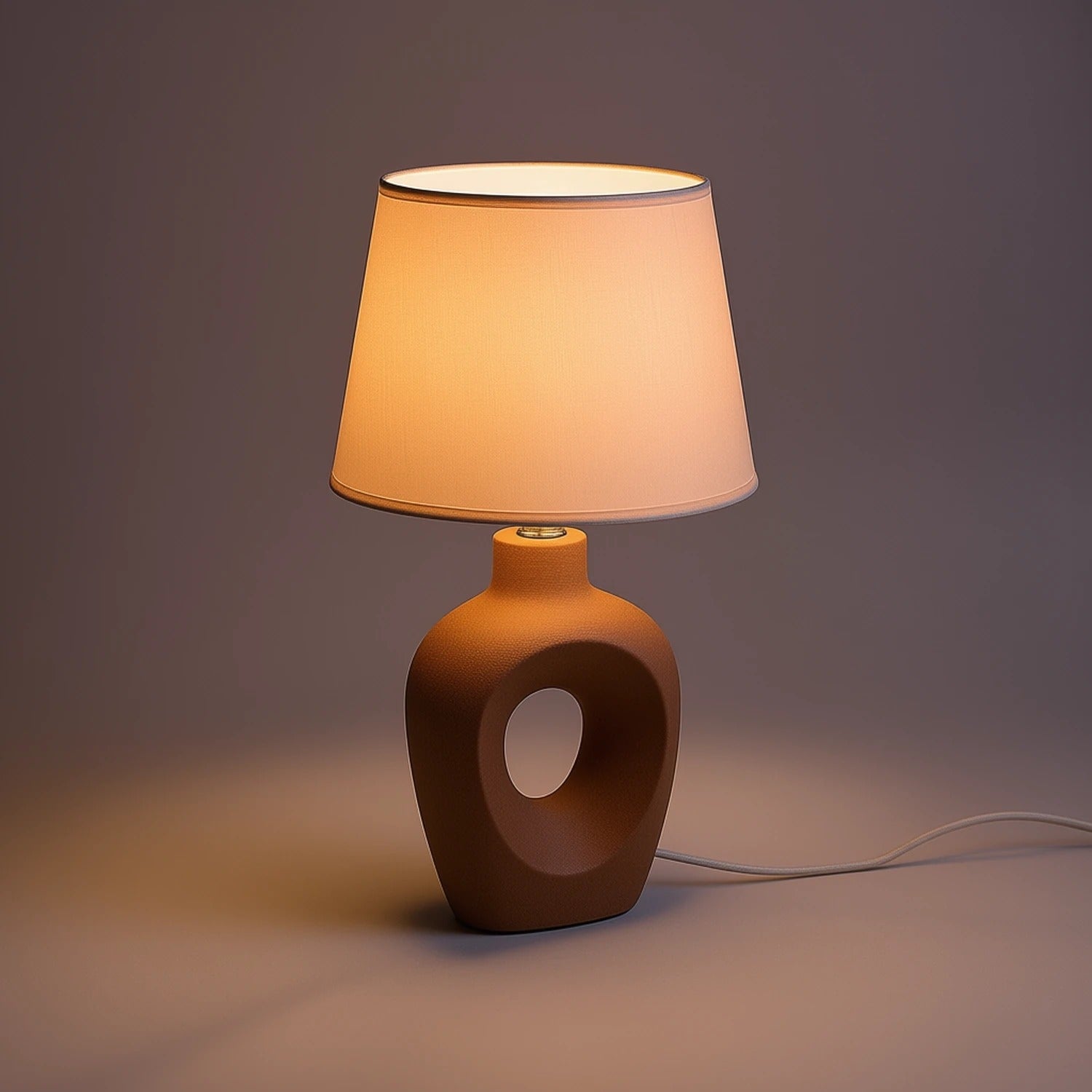 Lampa stołowa beżowy abażur Madelor 1xE14x25W ceramika / gips brązowo-beżowa wym:37,5x20x20cm IP20 Rabalux