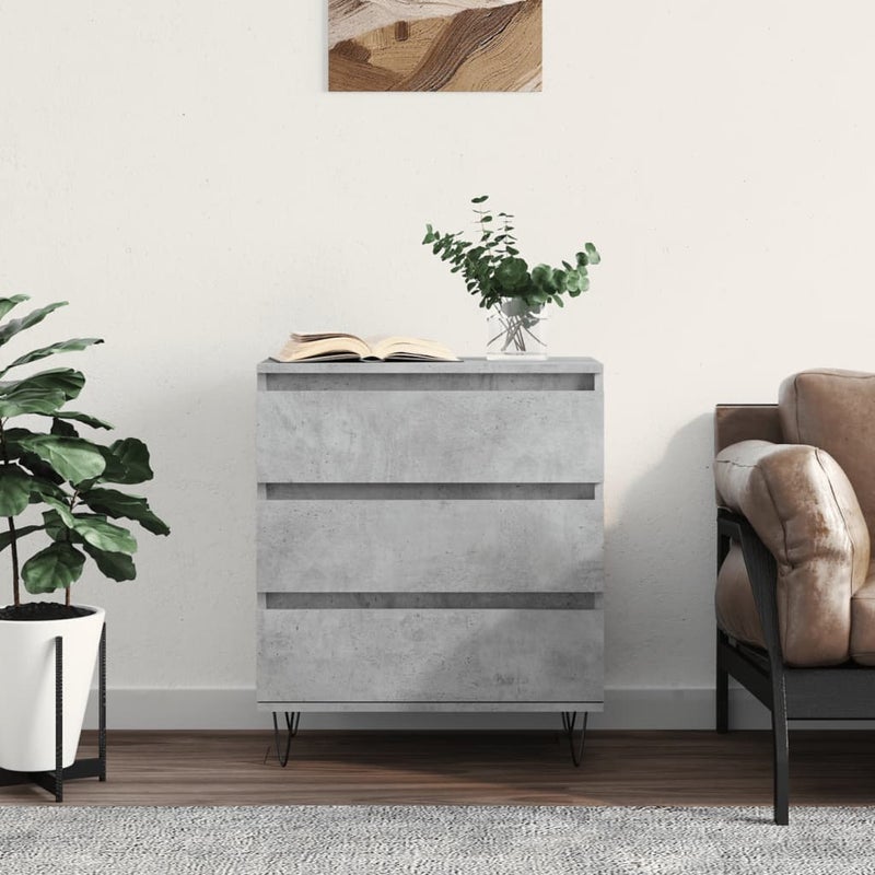 vidaXL Komoda, szarość betonu, 60x35x70 cm, materiał drewnopochodny