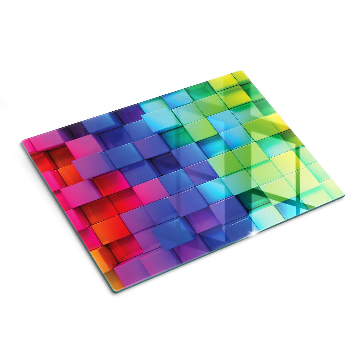 Designerska szklana deska do krojenia z ozdobną grafiką - Kostki 3D - 30x40 - Tulup