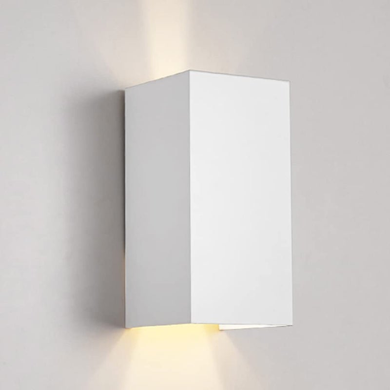 Prostokątna lampa ścienna LED 6 W aluminiowa w stylu europejskim, prosta lampa wewnętrzna do sypialni (światło ciepłe 3000 K)