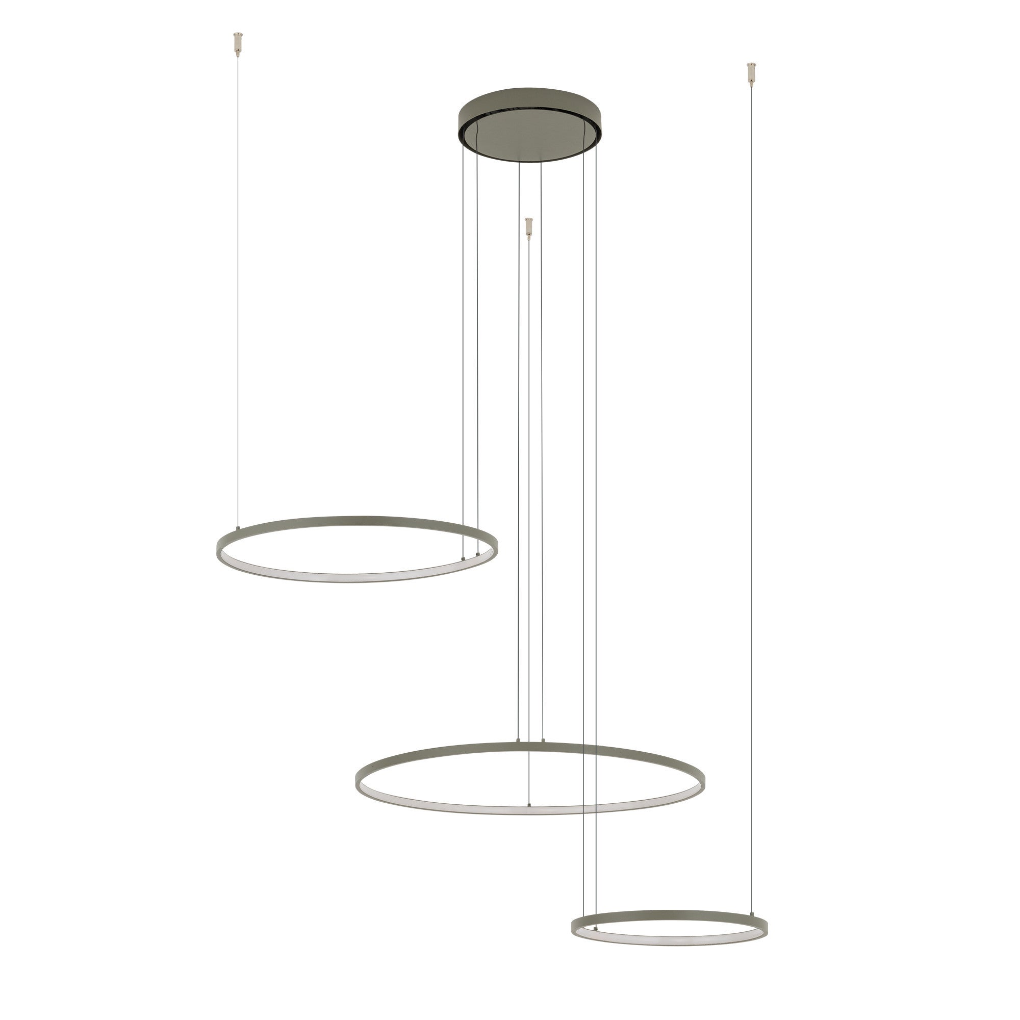 Lampa wisząca nowoczesna oliwkowa trzy poziome ringi LED 45W CIRCOLO 11398 Nowodvorski