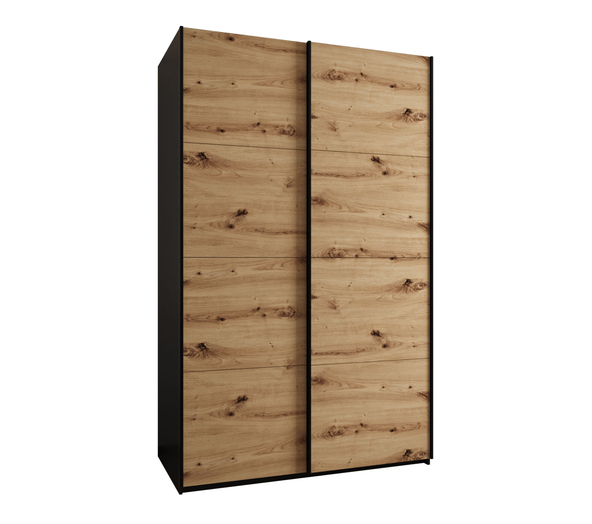 Szafa przesuwna wysoka Lux 1 160 x 64 x 245,5 cm czarny + artisan + u. czarny - Abiks Meble