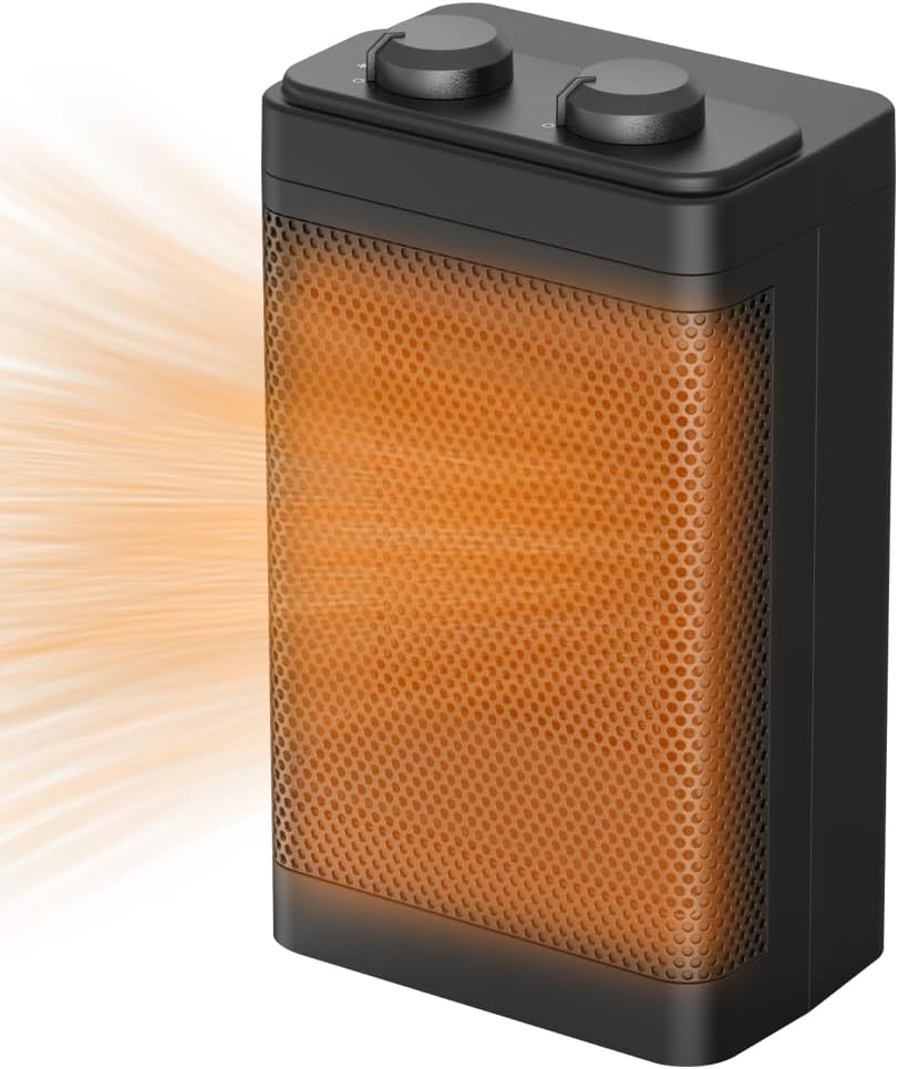 Grzejnik elektryczny 1500 W z wentylatorem oscylacyjnym 60°, ceramiczny grzejnik elektryczny do domu