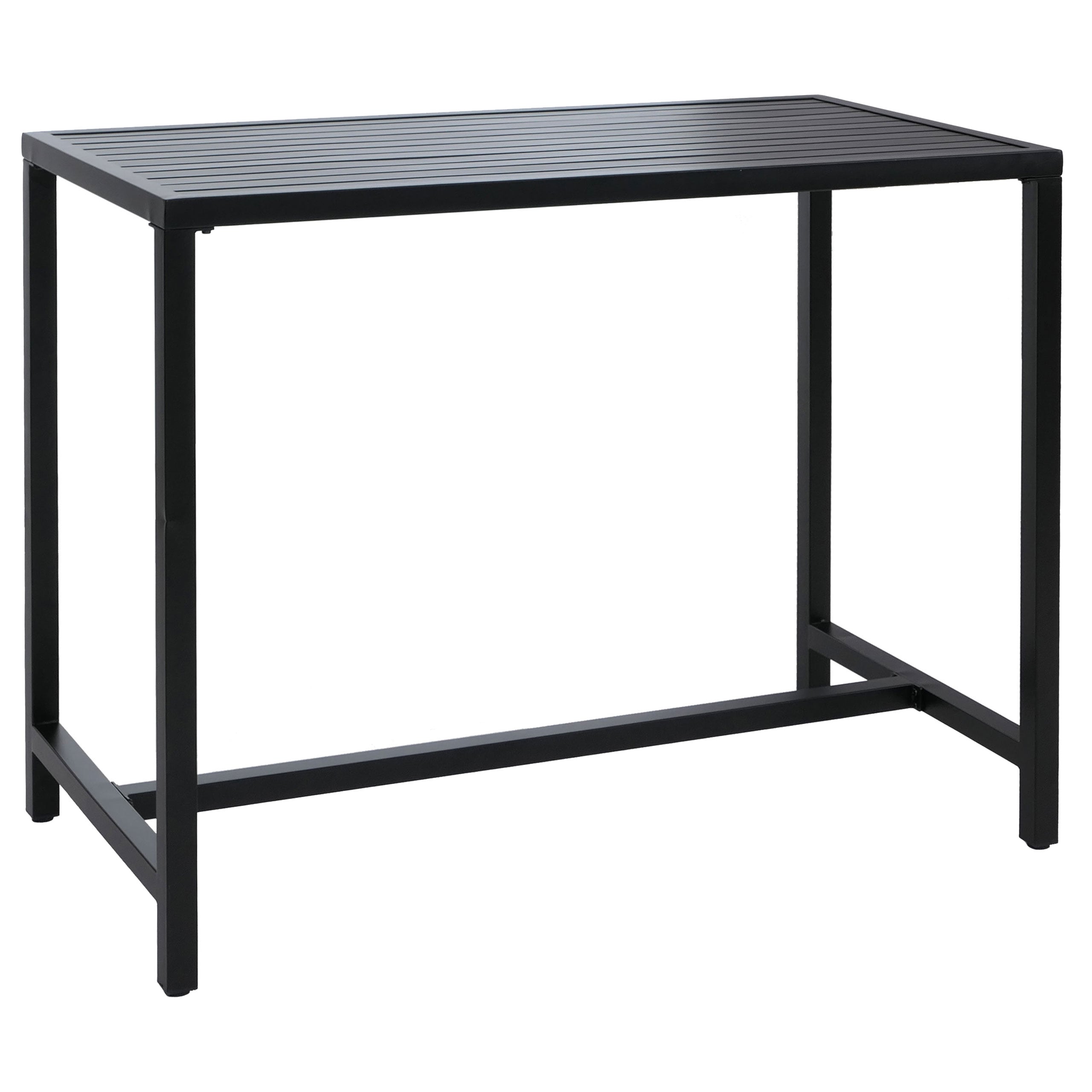 Stół barowy HWC-P91, stół ogrodowy, stół barowy, metalowy stół ogrodowy 105 x 130 x 65 cm ~ antracytowy