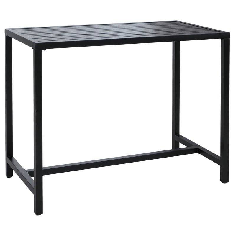 Stół barowy HWC-P91, stół ogrodowy, stół barowy, metalowy stół ogrodowy 105 x 130 x 65 cm ~ antracytowy