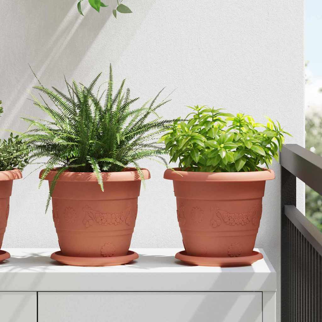Okrągła doniczka na kwiaty 24 pcs Czerwony ceglasty vidaXL