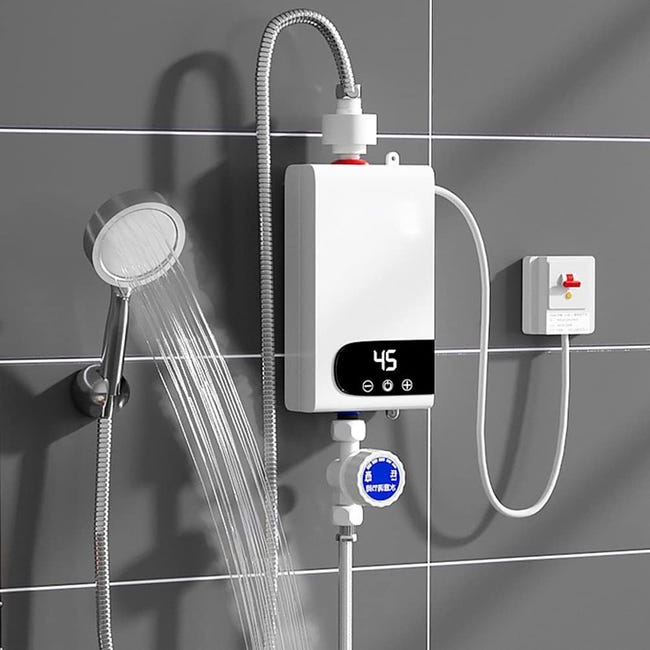 Podgrzewacz wody elektryczny przepływowy, odpowiedni do kranów z ciepłą wodą w prysznicach, kuchni i łazienkach, 5500 W