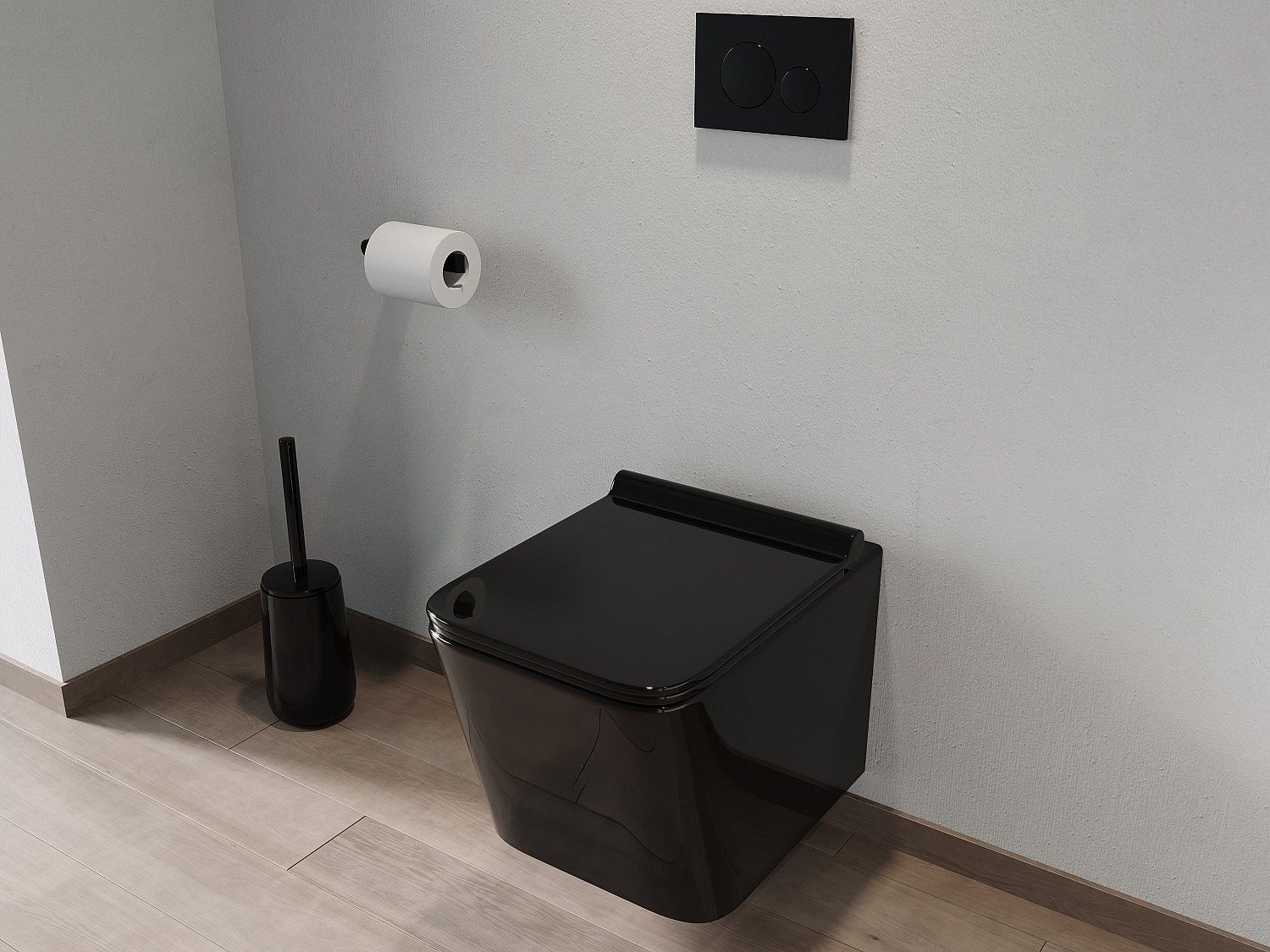 Toaleta WC podwieszana z ceramiki czarnej i matowej – CLEMONA