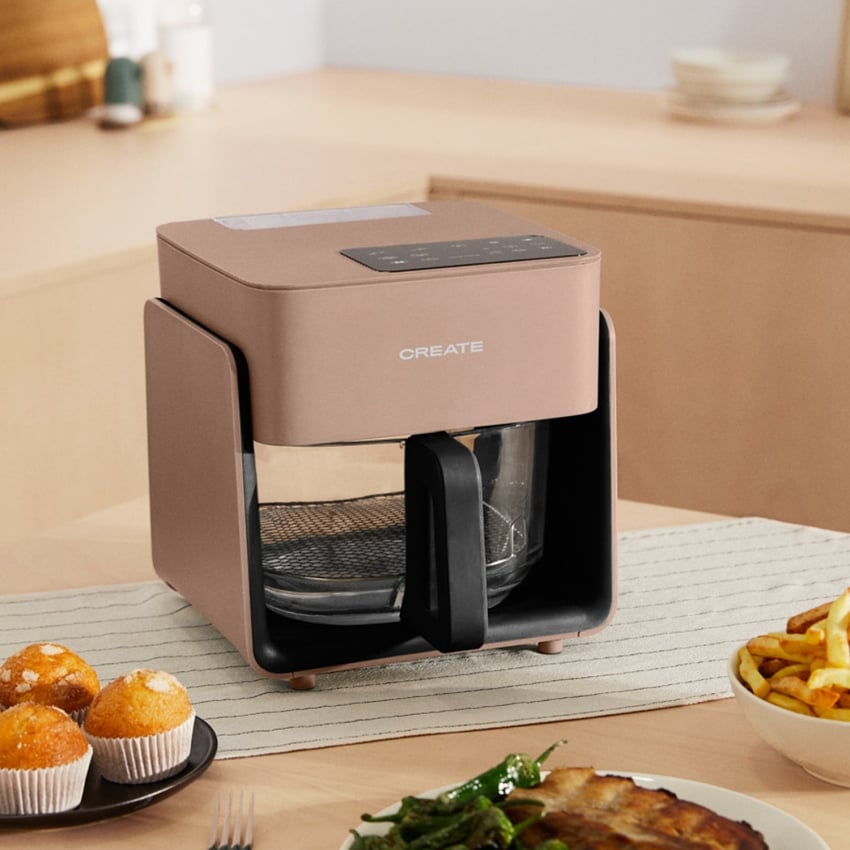 AIR FRYER STUDIO CRYSTAL – Szklana frytkownica powietrzna 4,2 l z funkcją gotowania na parze, 1300 W