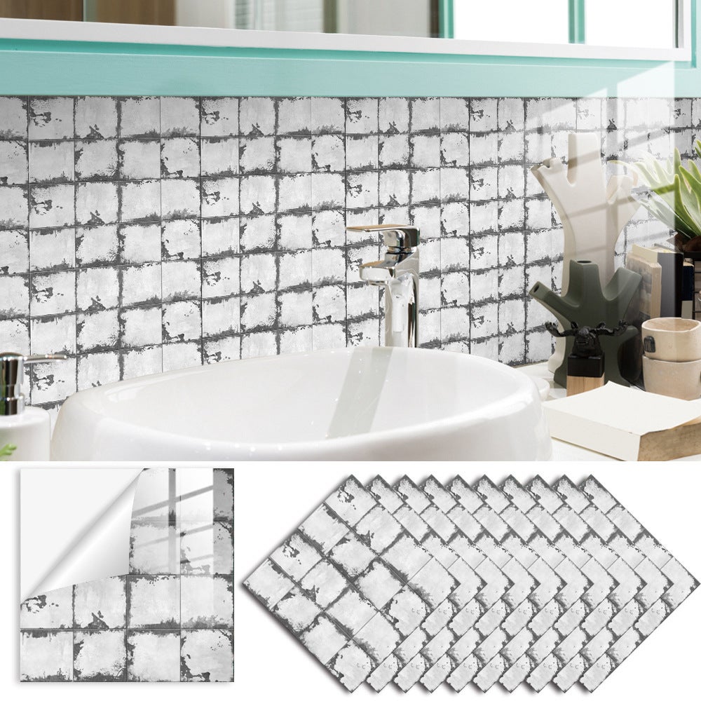 Naklejki ścienne imitujące płytki – Naklejki ścienne do samodzielnego montażu (20 sztuk, 15 x 15 cm) – Nadają się do kuchni