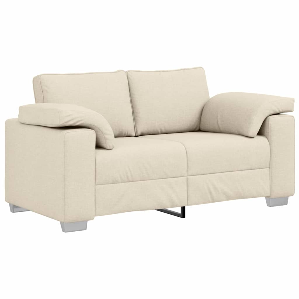 Sofa dwuosobowa Beżowy 160 cm Tkanina lniana