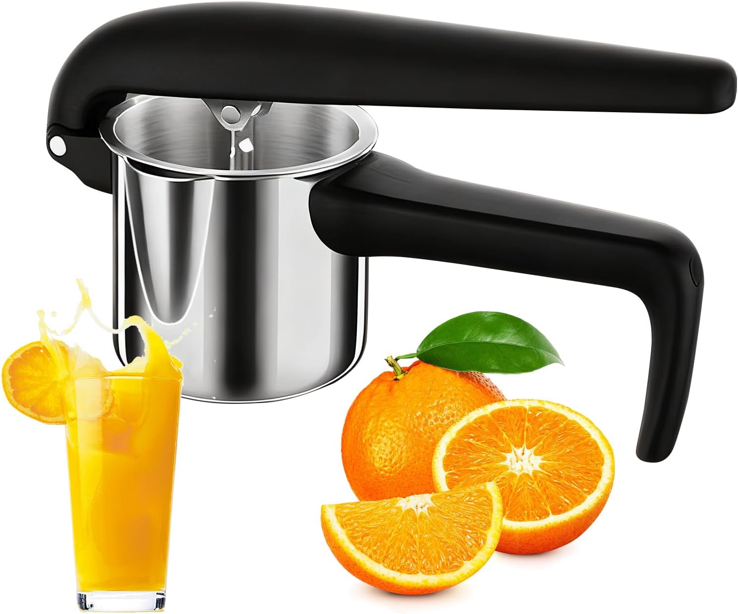 Ręczna wyciskarka do cytrusów – stal nierdzewna 304 – 28 x 15,5cm – Wyciskarka do limonek – Wyciskarka do cytryn – Nadaje się do cytryn, granatów itp.
