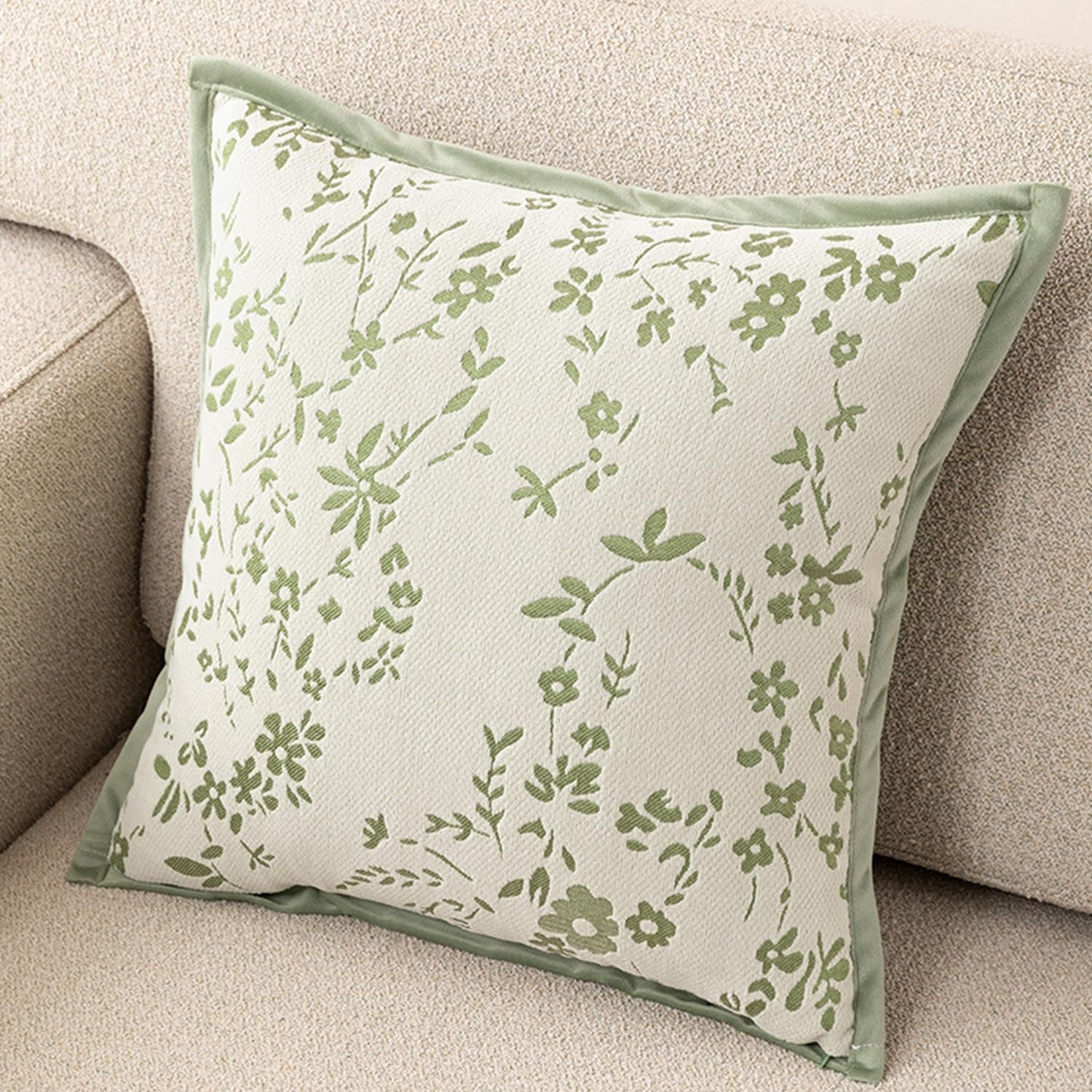 (45x45) Miękka kwadratowa poszewka na poduszkę z szenili, nowoczesny i elegancki design, uroczy kwiatowy nadruk, dekoracyjna poszewka na poduszkę