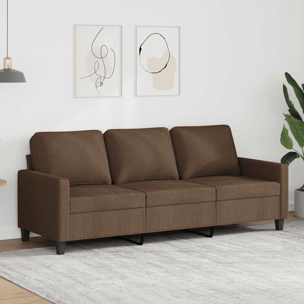 Sofa 3-osobowa, brązowa, 180 cm, tapicerowana tkaniną vidaXL
