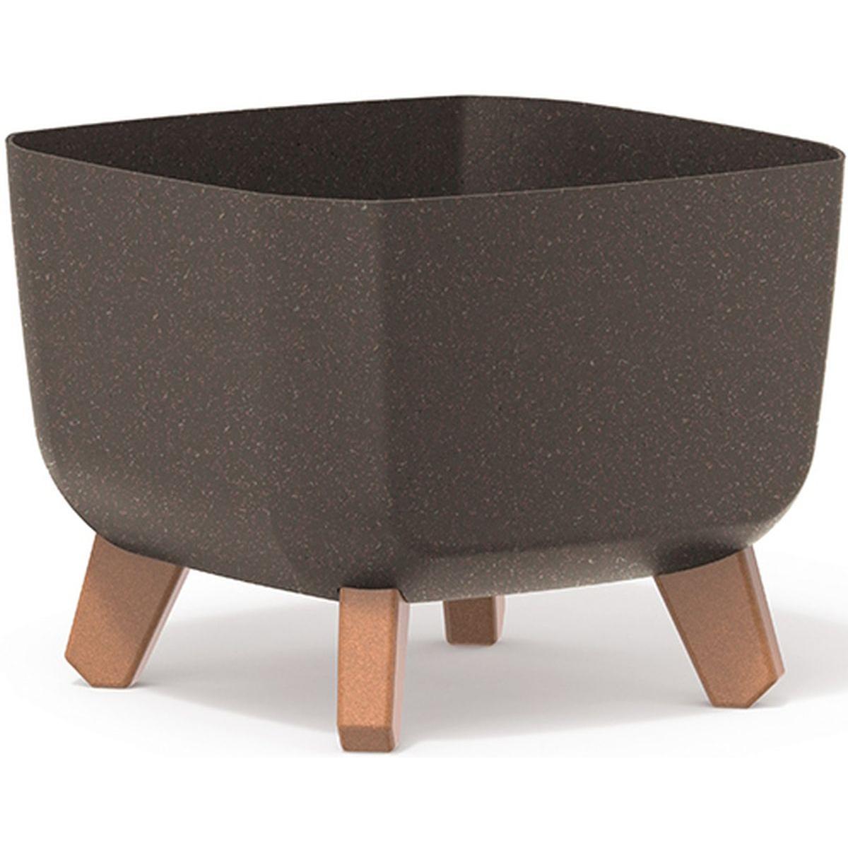Doniczka Gracia Square Eco Wood 24x24 cm Kawa