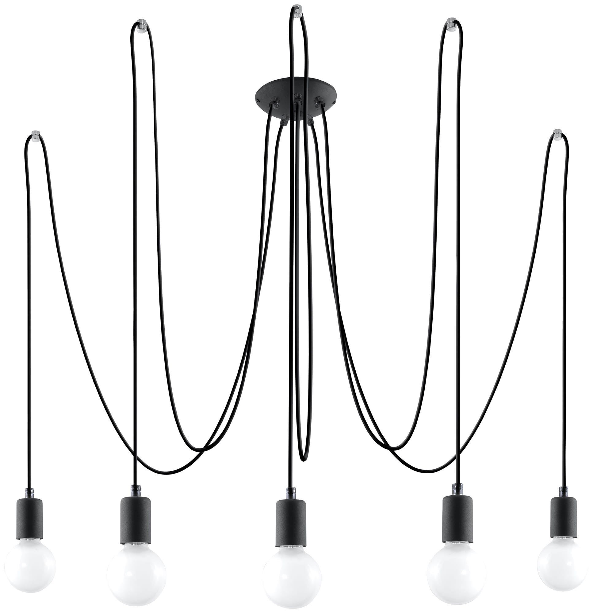 Żyrandol EDISON 5 Czarny Sollux Lighting SL.0371