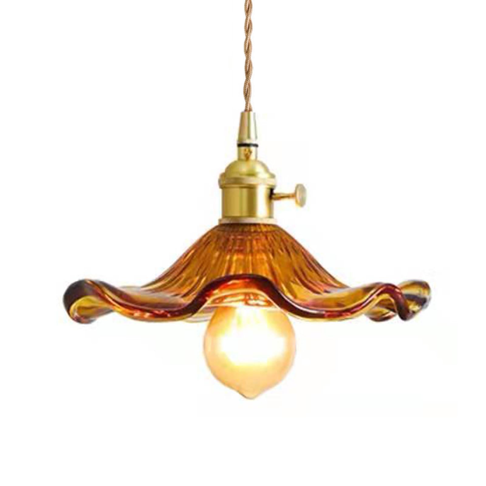Lampa wisząca z kloszem w kształcie liścia lotosu, styl vintage industrial, oprawka E27, lampa sufitowa, do domu w stylu rustykalnym, jadalni, salonu,
