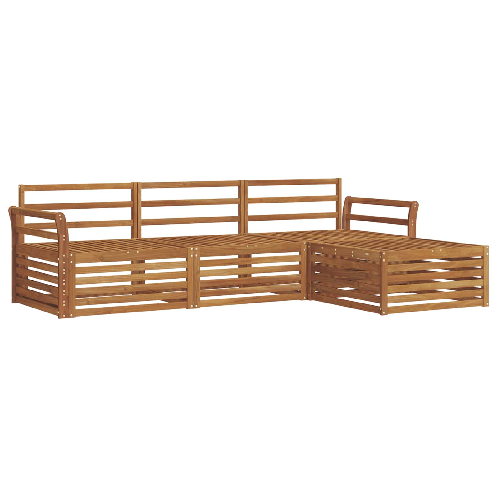 Zestaw sof na zewnątrz Naturalny 254 x 162,5 x 73 cm