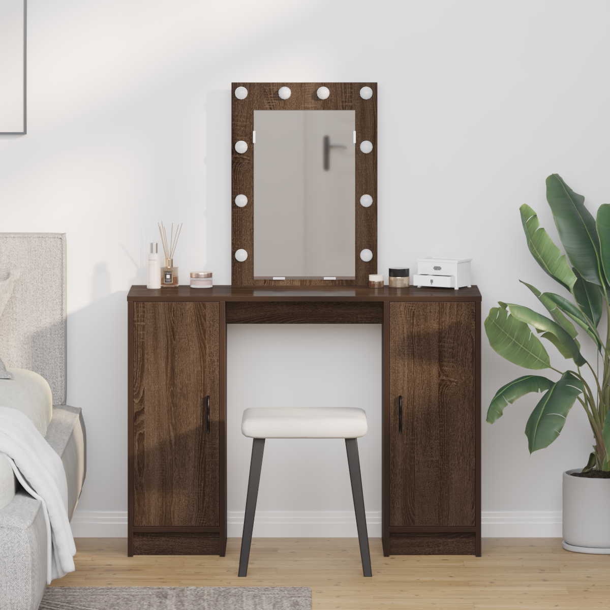 vidaXL Toaletka Brązowy 102 x 33 x 135 cm Materiał drewnopochodny